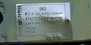 Защитный код на кузове автомобиля Ваз